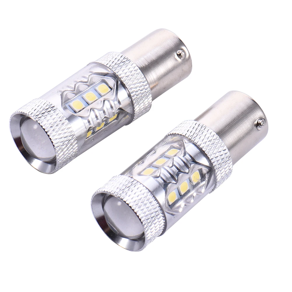 2шт Высокая мощность S25 1156/12498/p21W BA15S 80W P21W светодиодный светильник для автомобиля