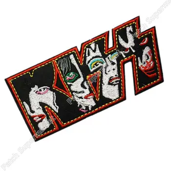 

KISS Hippie Rock Punk retro applique iron on patch heavy metal music band sew on Biker Vest badge