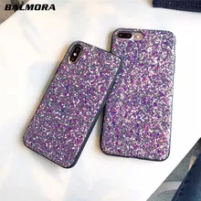 

BALMORA Sparkle Paillette Phone Case For Iphone 6 6s 7 8 X Cover Coque Soft Glitter Bag Case For IPhone 6 7 8 Plus Mobile Phone