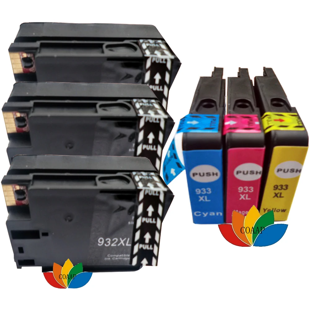 Совместимый чернильный картридж 6PK 932xl 933xl для моделей принтеров hp Officejet 932/933/6100/6600