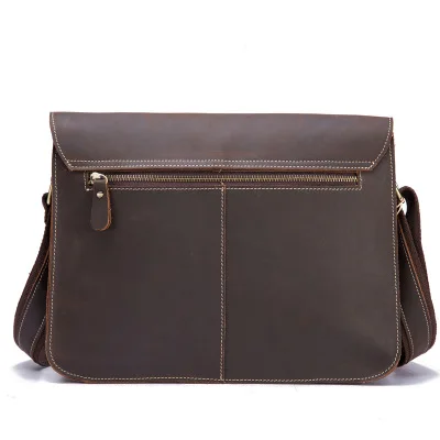 

Men's Shoulder Bag Crazy Horse Leather Retro Cross Section Leather First Layer Leather Student Crossbody Bag
