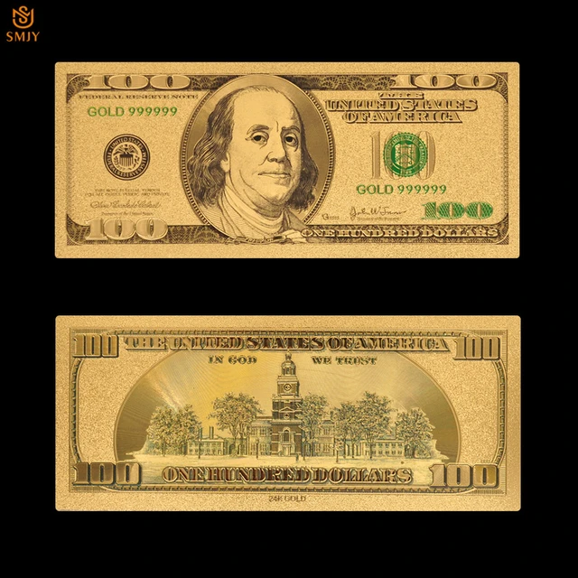 Golden Banknote Euro US Dollar Set (7pcs) Gift Golden Banknote Souvenir -  AliExpress