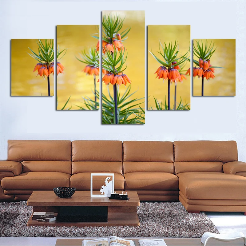 High definition prints bright flowers on canvas decorate ...