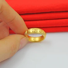 Подлинное 999 твердое 24K желтое Золотое кольцо обручальное кольцо Размер США 5