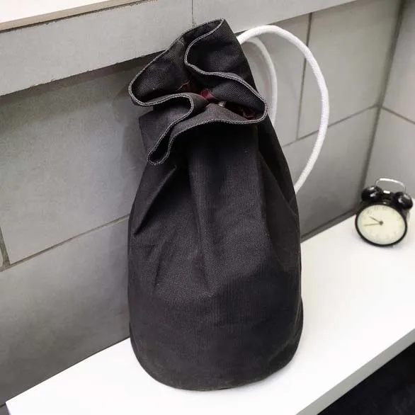 

ABDB New Korean Canvas Backpack Large Drawstring Bucket Bag