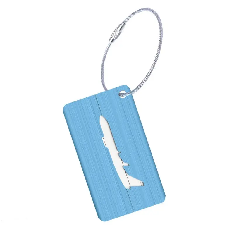 2019 New Brushed Aluminium Luggage Tags Suitcase Label Address ID Baggage Tag Travel