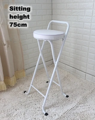 Modern Folding bar stool High foot Chair Comfortable Soft Seat chair For Man/Woman metal frame Wine pub stool