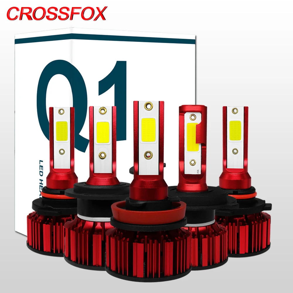 

CROSSFOX 2Pcs LED H4 9003 HB2 H11 H8 H9 9005 9006 HB3 HB4 H7 LED Headlight Bulbs Auto Lights Car Lamps 12V 6000K COB Chips New