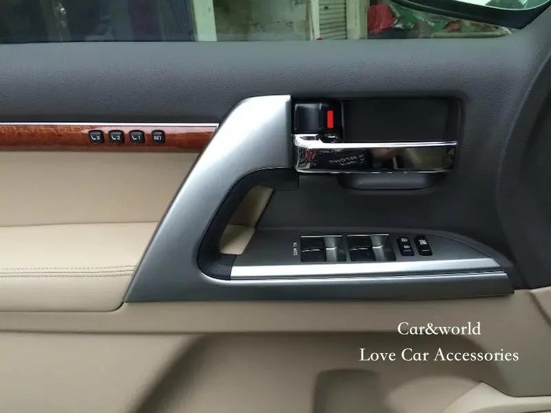 Для Toyota Land Cruiser V8 200 LC200 межкомнатных дверей подлокотник украсить боковой двери ручка Панель рамка для автомобиля аксессуары