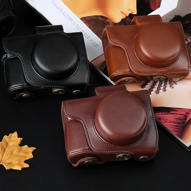 Cena PU skórzany futerał do aparatu pokrowiec dla Olympus OM D E M10 EM10 Mark II III E M5 EM5 II E PL5 E PL6 E PL7 E PL8 EPL5 EPL6 EPL7 EPL8