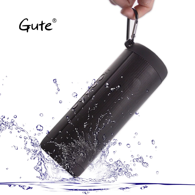 

Gute column IPX4 waterproof portable wireless Bluetooth speaker LED flashlight torch boombox Stereo Loudspeakers caixa de som