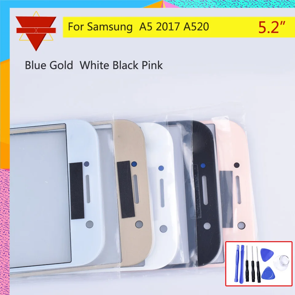 A520 для Samsung Galaxy A5 2017 A520F SM сенсорный экран передняя панель стеклянная линза