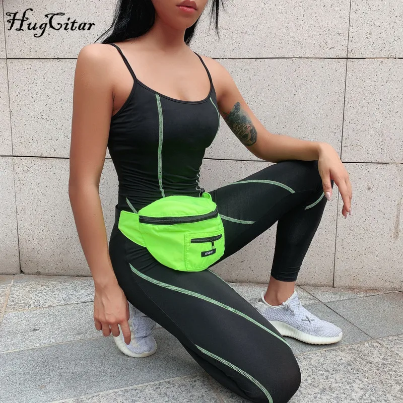 Hugcitar spaghetti straps stripe lins patchwork sexy jumpsuit 2019 summer women fashion slim stretchy bodycon body Hugcitar spaghetti straps stripe lins patchwork sexy jumpsuit 2019 summer women fashion slim stretchy bodycon body