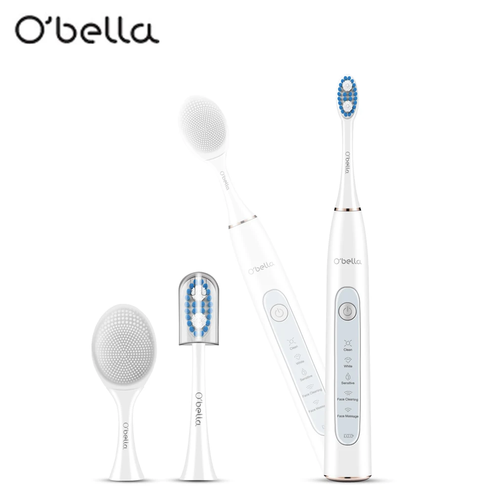 

O'bella T10 Electric Toothbrush USB Rechargeable Waterproof Sonic Electric Toothbrush Head Upgraded Ultrasonic Toothbrush