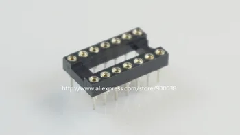 

50pcs 0.100" 2.54mm Pitch IC socket Narrow 14 Position 2x7 14 Pin machine Pin Row spacing 7.62mm DIP Through hole solder