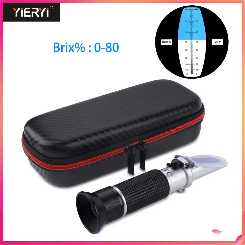 

Yieryi 2019 New Brix Refractometer 0-80% ATC Concentration With The Retail Box High Sugar Test Tool with PU box