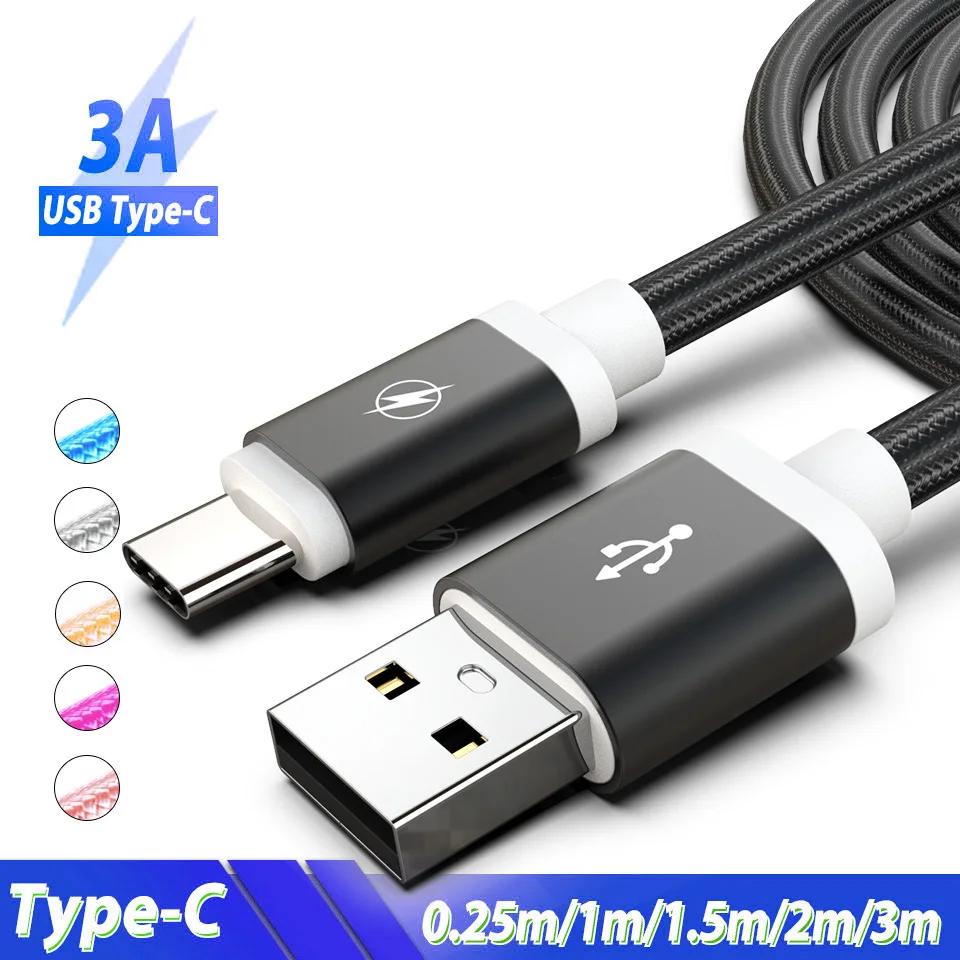 

USB Type C Cable 3.1 Fast Charging for Samsung Galaxy Note 10 Plus S10 S9 USB-C Cord Data Charger Cable For Xiaomi Android Phone