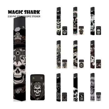 

Magic Shark Sticker 2.5d Stereo Art Skull Punk Film Sticker Case for Juul Electronic Cigarette Printing Skin for Juul