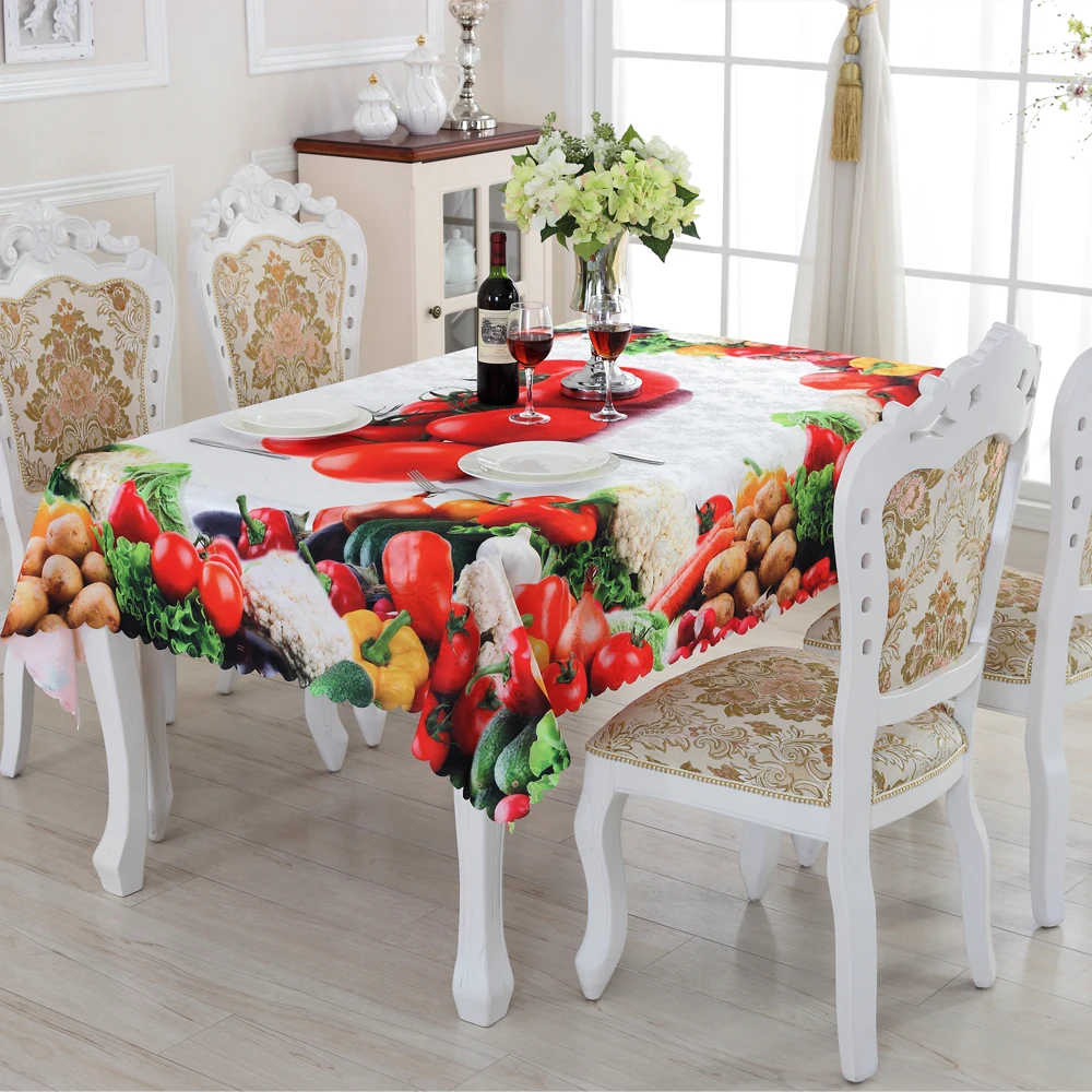 2016 New Rectangular Tablecloths Fruit Pattern High Quality Practical