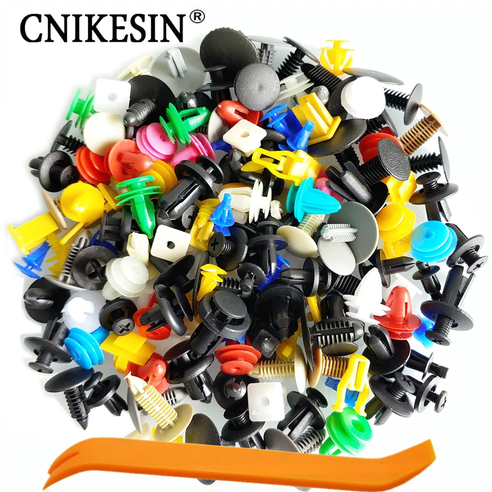 

CNIKESIN 30 kinds Mixed 200PCS Auto Door Bumper Panel Fender Retainer Fastener Rivet Plastic Clip And Tool for All car universal