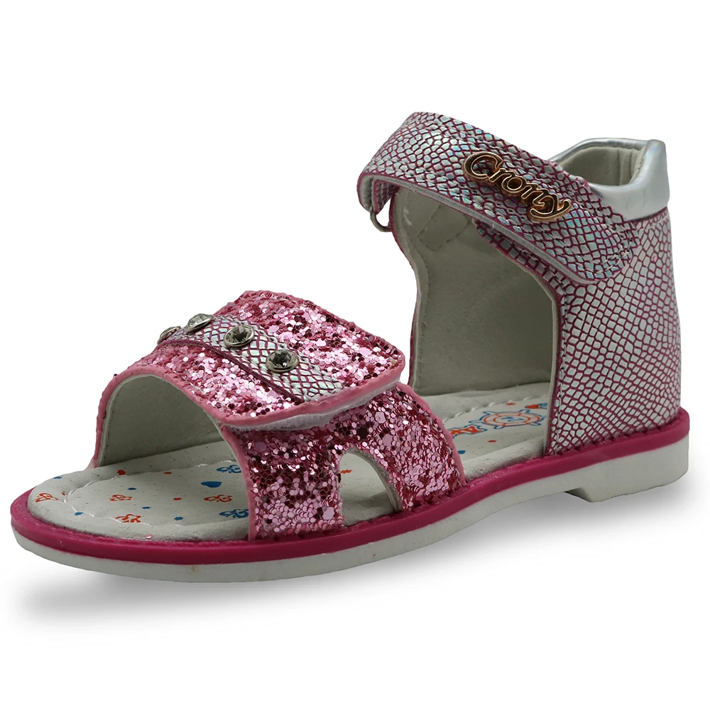 

Apakowa New Kids Summer Shoes Girls Sandals Arch Support 2017 Fashion Girl Shoes with Rhinestone Children PU Princess Shoes