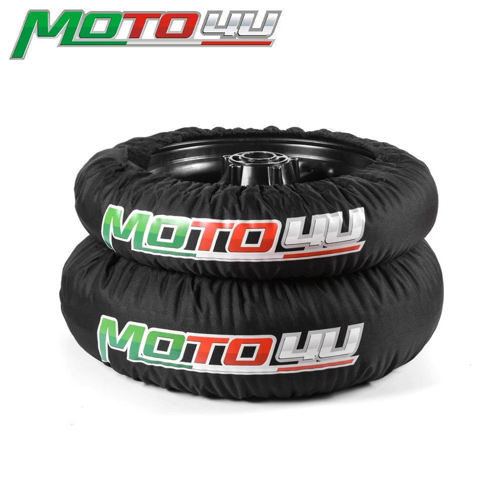 

MOTO4U 1 Pair Black 120/165 120/190 120/200 Front and Rear Racing Universal CE Digital Motorcycle Race Tire Warmer Tyre warmer