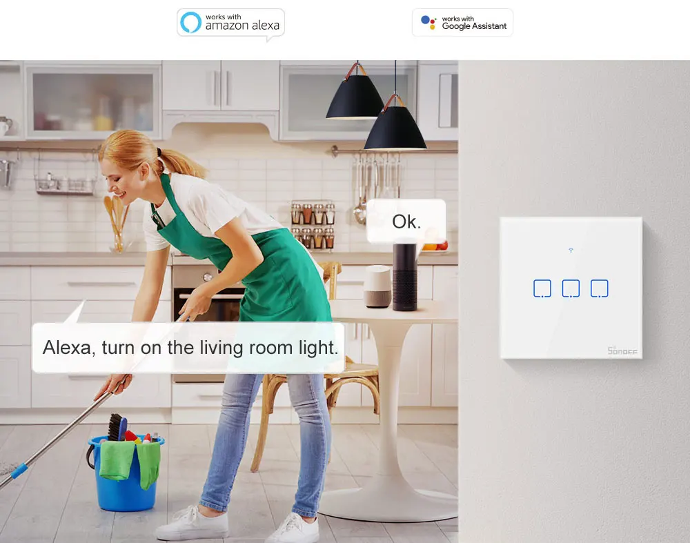 Itead Sonoff Сенсорное T0UK 86 1/2/3 серии TX настенный сенсорный переключатель Wi-Fi Умный дом переключатель передачи голоса контролируется Alexa Google Home