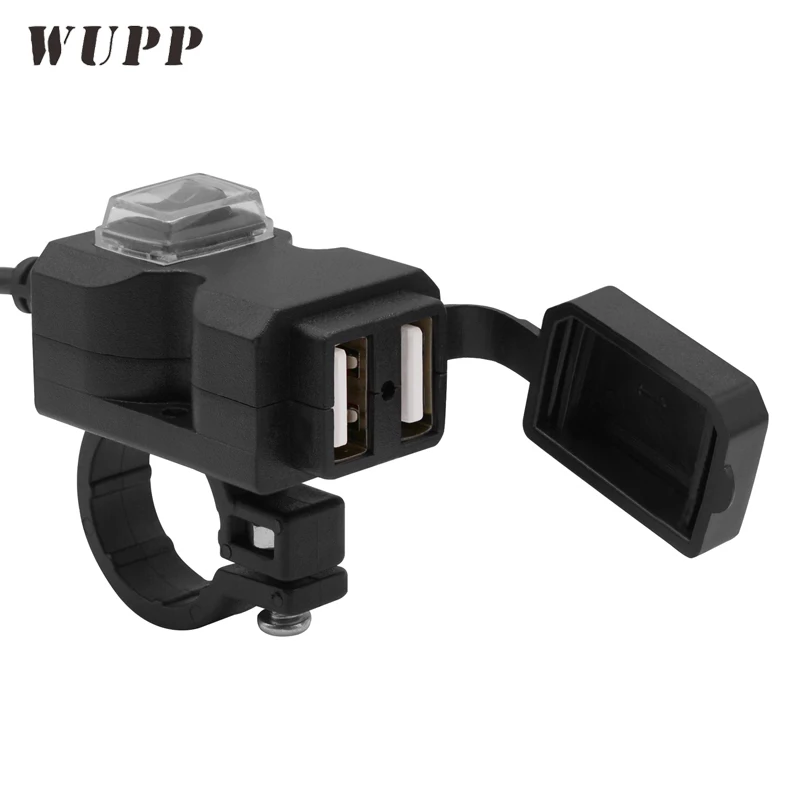 

WUPP Motorcycle Handlebar USB Charger 5V 3.1A Moto Charger Car Waterproof Large Power Faucet Charger USB For Iphone Ipad Android