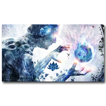 

NICOLESHENTING Psychedelic Trippy Abstract Art Silk Fabric Poster Print 12x21 14x25 inch Picture Home Wall Decor 029