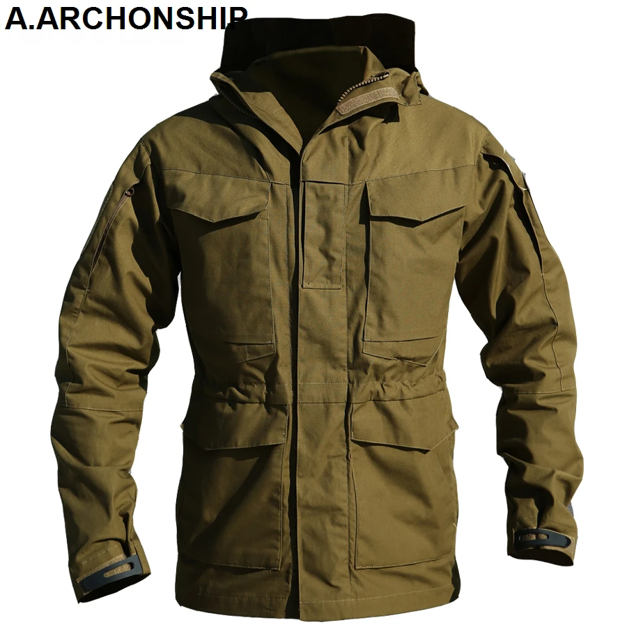 Online M65 UK US Army Clothes cazadora militar chaquetas de campo para hombre invierno otoño impermeable piloto chaqueta con capucha tres colores