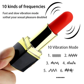 Mini Lipstick Vibrators 10 Modes Vibration Bullet Nipple Massage Clitoris Stimulator Erotic Products Privacy Sex Toys for Woman 2