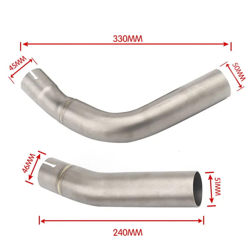 TKOSM 2 шт мотоциклов выхлопных среднего трубы среднего соединение трубы адаптер Connect для Yamaha YZF R1 2009 2010 2011 2012 2013