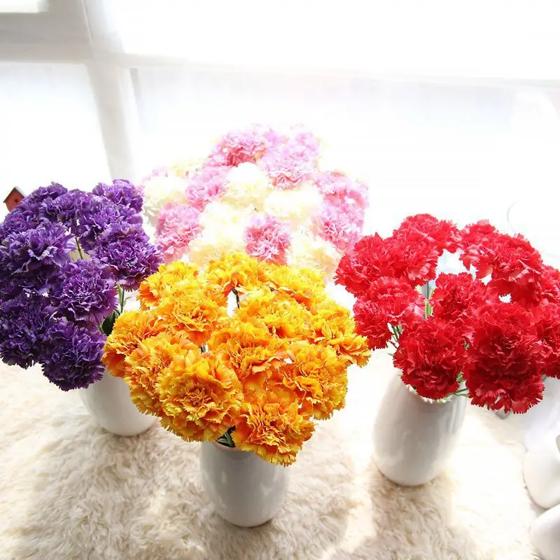 10 шт. искусственные цветы гвоздики шелковые цветы|artificial carnations|flowers home decorationartificial
