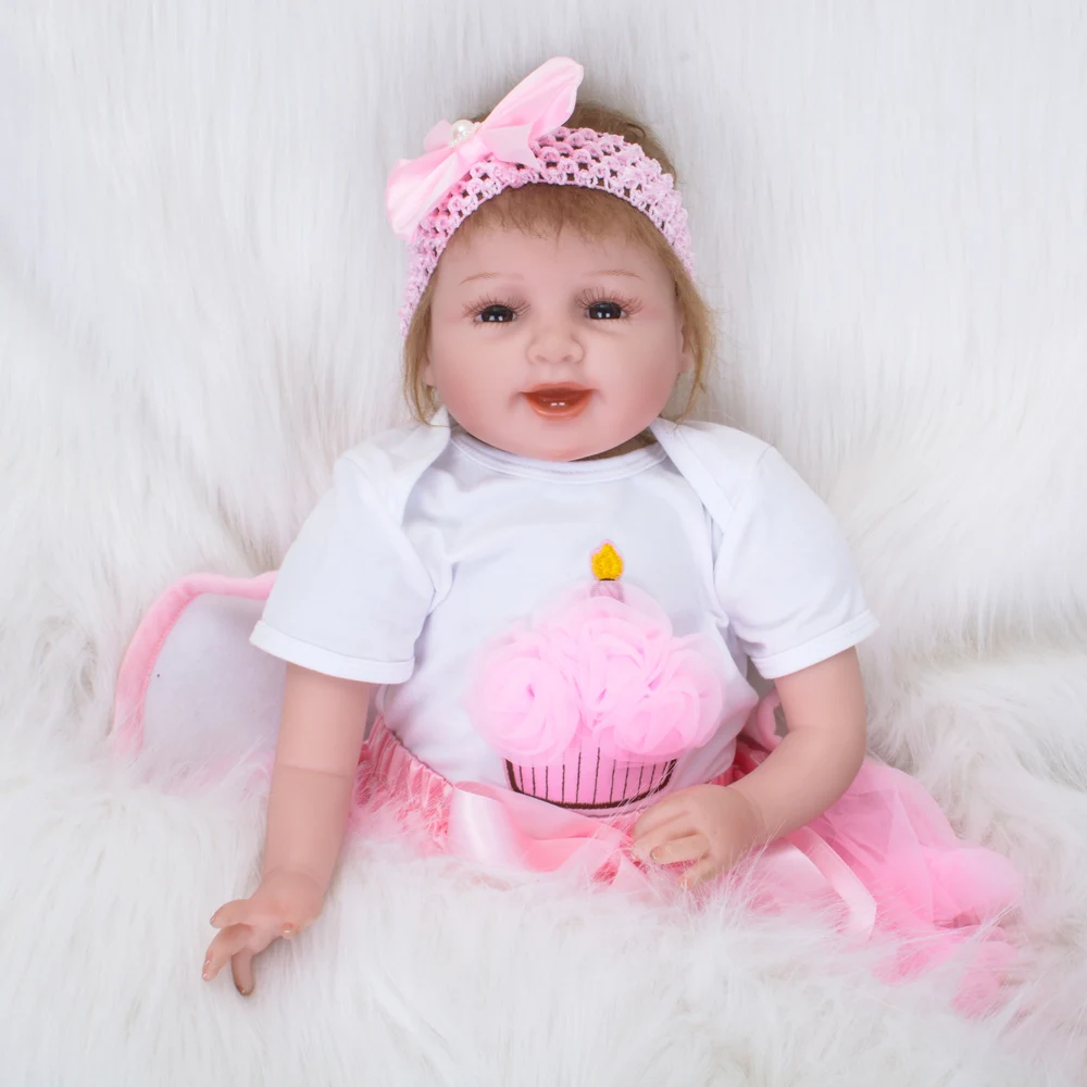 22 дюйма Кукла Reborn Baby Doll для девочек 55 см реалистичный Мягкий силикон живой детей