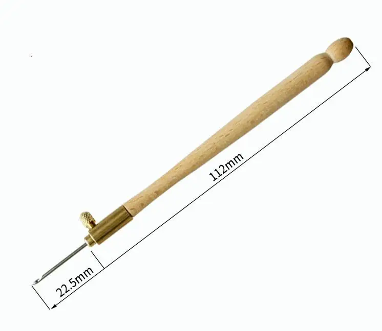Крючок для вязания крючком с деревянной ручкой и 3 иглами, французский набор инструментов для вышивки бисером и кольцом для рукоделия