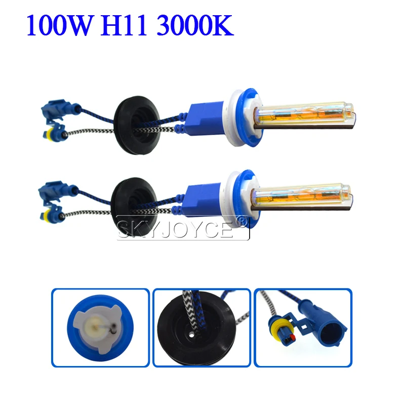 SKYJOYCE 75W 100W Xenon HID Bulb For Car Headlight Ballast Kit 75W 100W Xenon H1 H3 H7 H11 D2H HID Bulb 3000K 4300K 5000K 6000K (2)