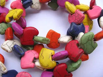 

last batch turquoise cute carved pig multicolor jewelry beads 14x16mm --2strands 16"/per