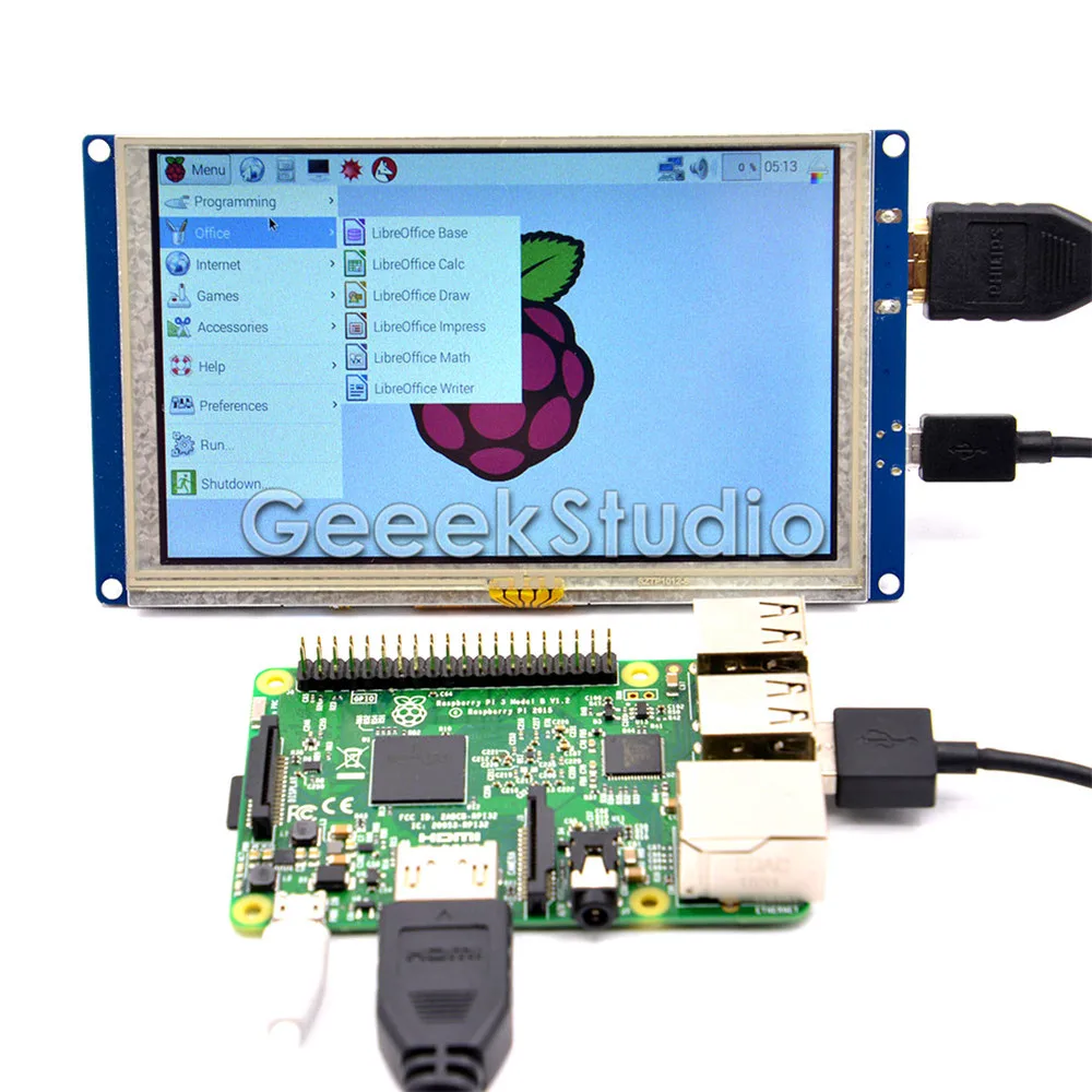 5 дюймов HDMI lcd сенсорный экран 800*480 TFT дисплей для Raspberry Pi 4B/3B+/3B/2 Модель B/PC бесплатно драйвер подключи и играй