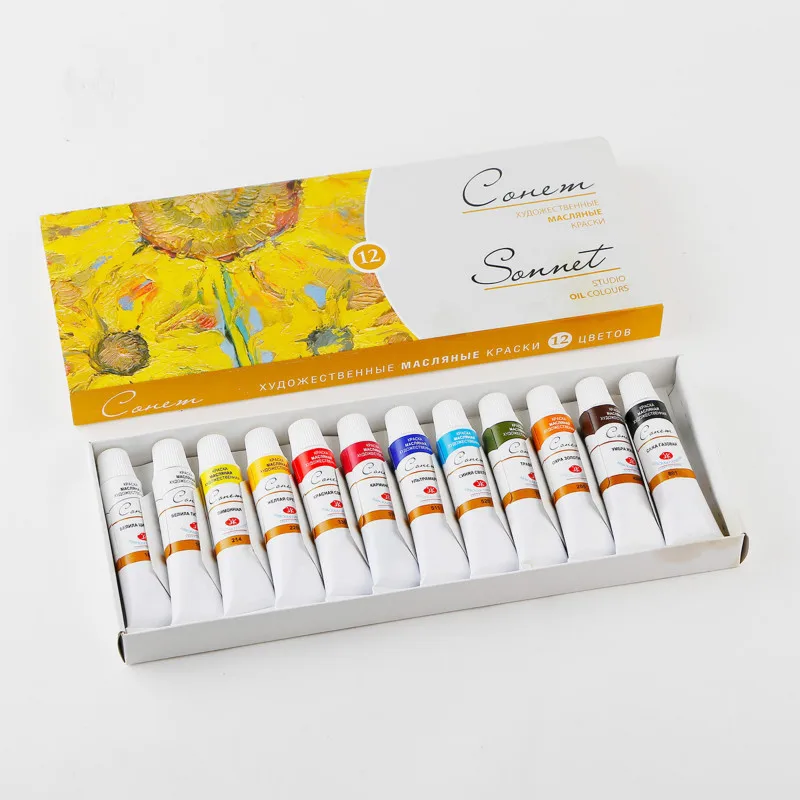 

Imported Russian White Night Sonette 8/12 colors 10ml/bottle Oil paints Blocks Custom Color Watercolor free shipping