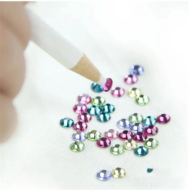 

Nail Art Rhinestones Gems Picker Wax Pencil wood Pen Picker Crystal Dotting Tool DIY Decoration 2 Pieces/Lot