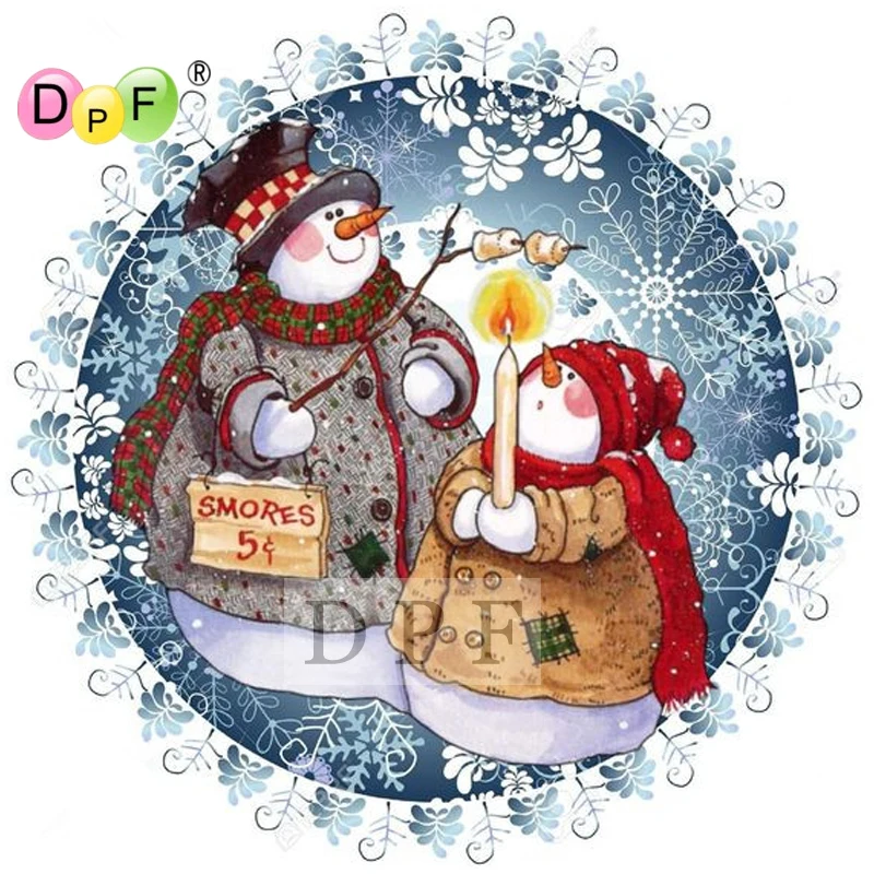 DPF Алмазная вышивка "Снеговик" барбекю Алмазная картина вышивка крестиком ремесла Алмазная мозаика набор квадратные Стразы домашний декор
