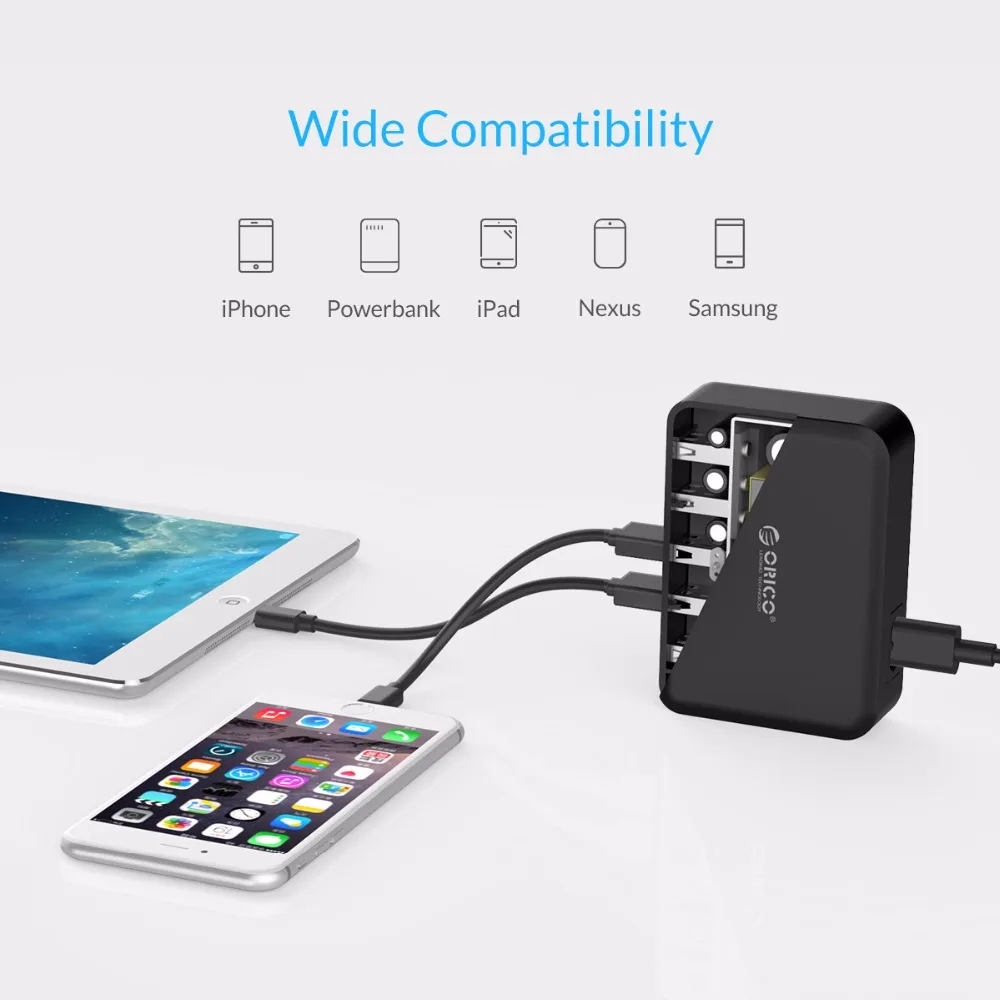  ORICO 5 Port USB Reise Universal Smart Ladegerät EU US UK AU Stecker 8A 40W Mobail Telefon Adapter 