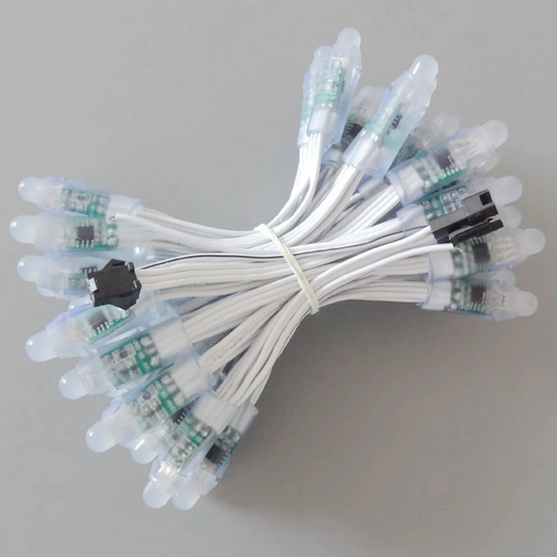 

Lot 1000pcs LED Lighting Module DC12V 12mm Diffused Digital RGB LED Pixels Lights WS2811 Addressable Color