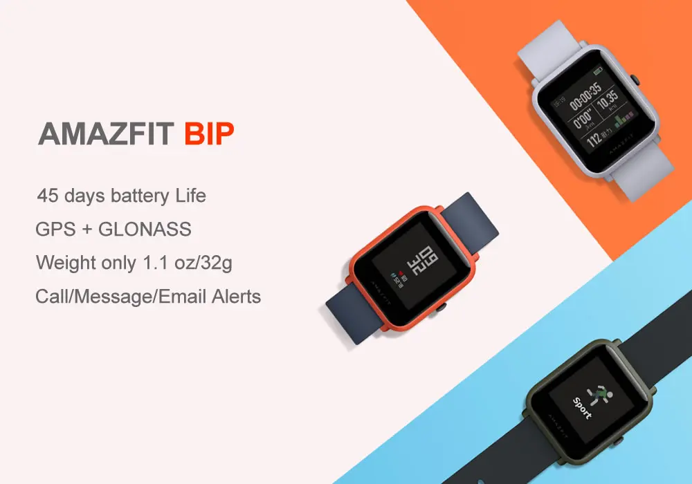 Englise версия Xiaomi Huami Amazfit Bip ультра-легкие 32g спортивные Smartwatch С WiFi Bluetooth gps 45 дней в режиме ожидания Smartwatch