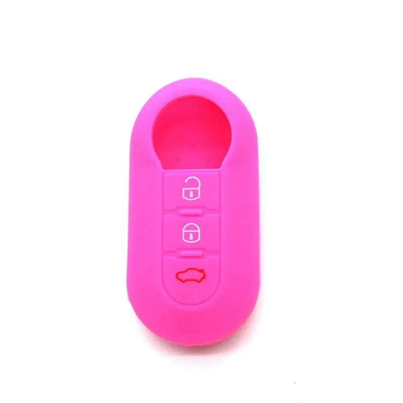 

3Buttons Remote Auto Folding Flip Key Blanks Case Silicone Car Key Cover Case for Fiat 500 Grande Punto Stilo 500x Panda Ducato