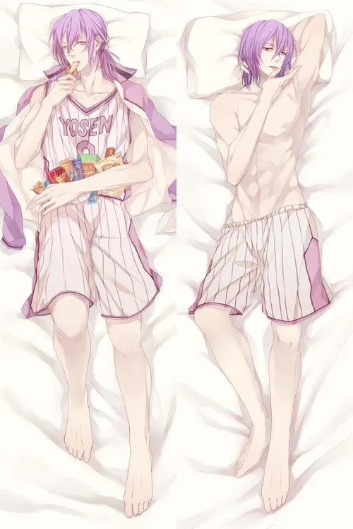 Japanese Anime Male Kuroko no Basuke Murasakibara BL Hugging Body Pillow Cover Case