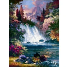

3d nature scenery mazayka bead embroidery full drill diamond painting waterfall forest 5d cross stitch rhinestone mosaic JS73