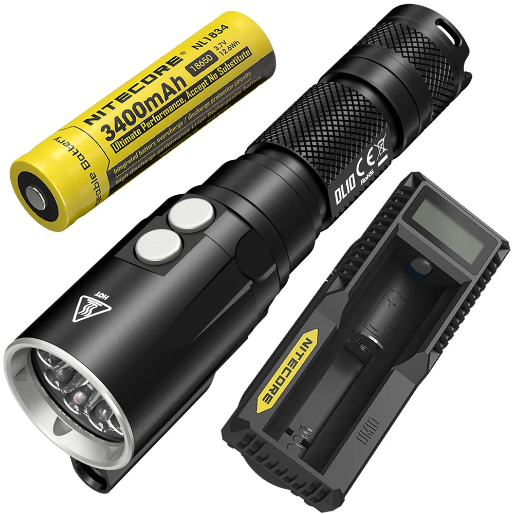 

2019 NITECORE DL10 1000LM CREE LED Diving Light + UM10 Charger 18650 Battery Underwater 30Ms WaterProof Torch Free Shipping
