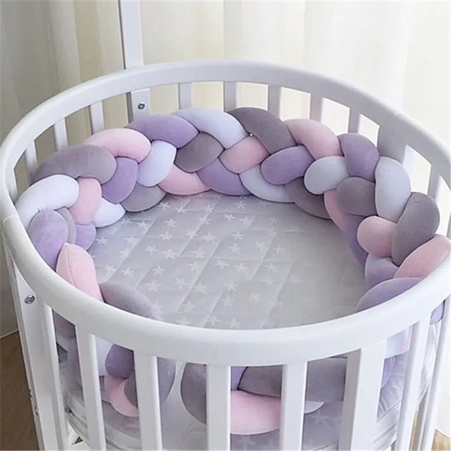 4 Strands Knot Crib bumper Anti-collision Baby Bedding Protection Baby Bed Surrounds Room Decor Baby Pillows Backrest Pillows 1