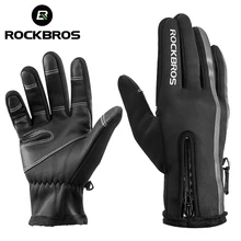 ROCKBROS Thermal Ski Gloves Winter Fleece Waterproof Snowboard Gloves Snow Motorcycle Skiing Gloves Sportswear Audlt Kids